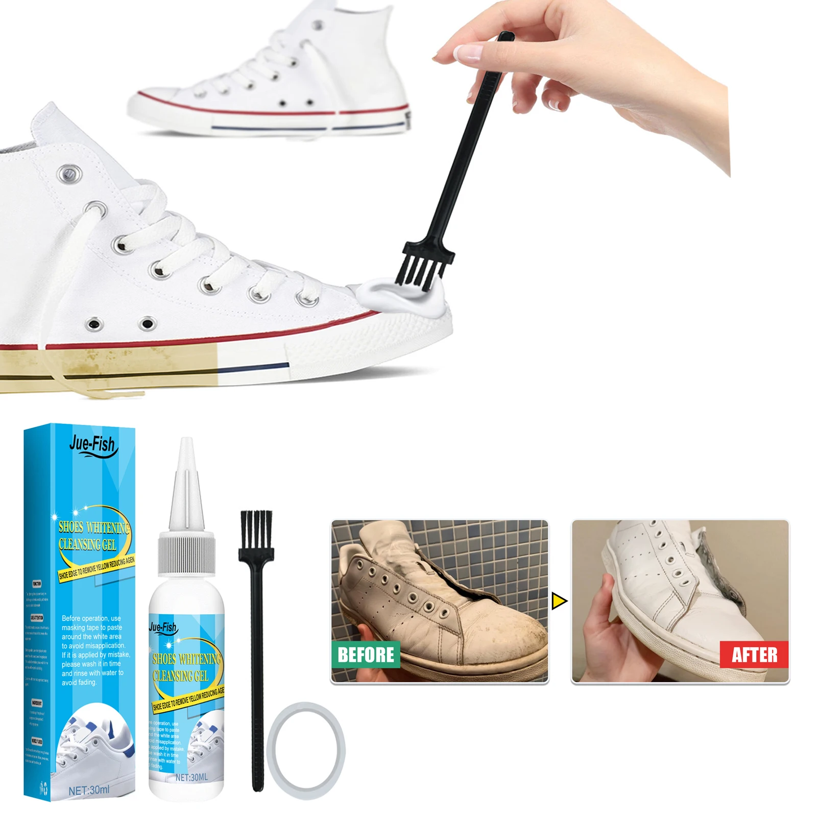White Shoes Cleaning Gel Stain - đánh giá và giá Sneaker Care Kit