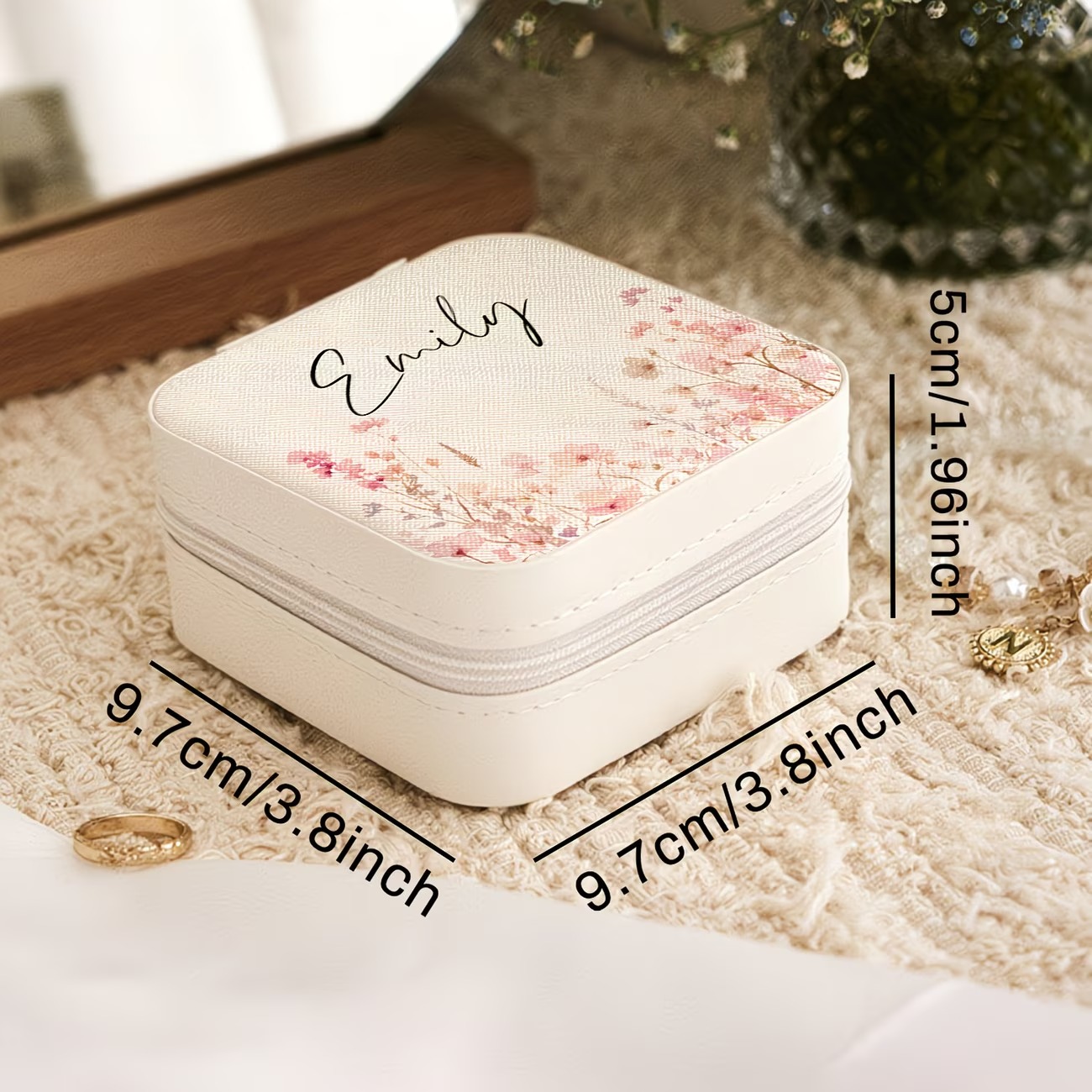 Custom Beige Jewelry Box Featu - đánh giá và giá Patent Leather Shine