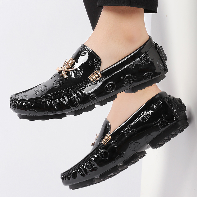 Men Quality Shoes Shine Skull  - đánh giá và giá Patent Leather Shine